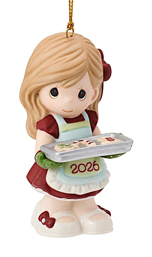 Precious Moments 2026 Baking Sweet Memories Dated Girl Ornament