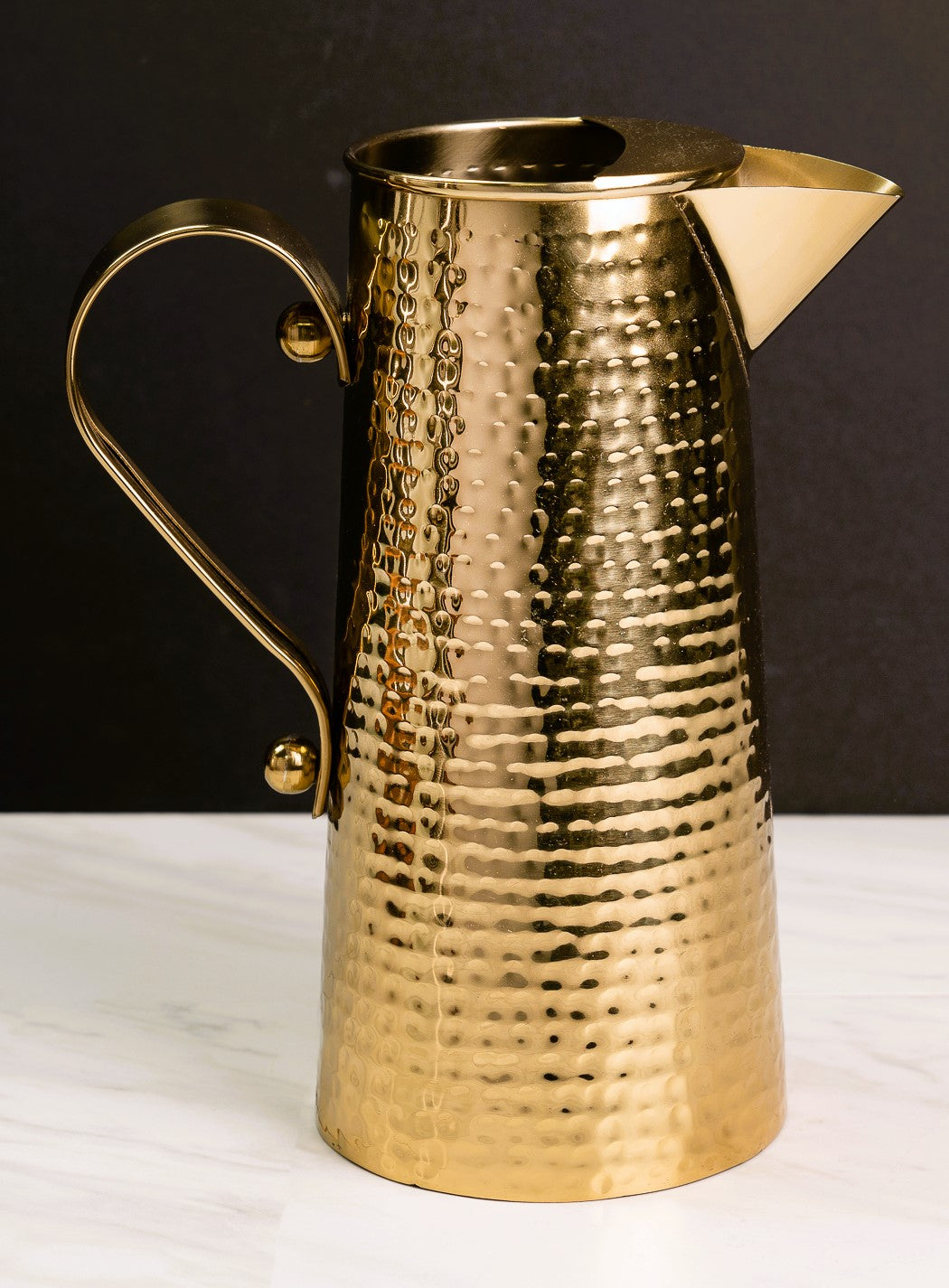 Pitcher Brass Hammered 10"tall X 8.5"wide X 4.75"deep