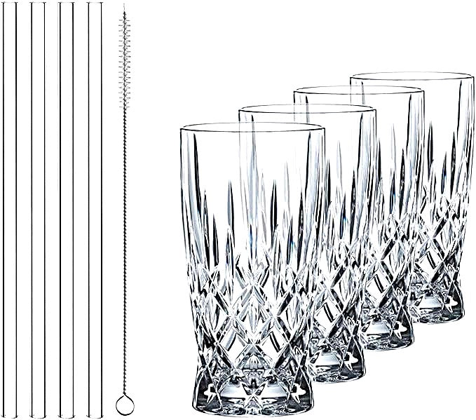 Nachtmann Noblesse 4 Latte Macchiato + 4 glass straws