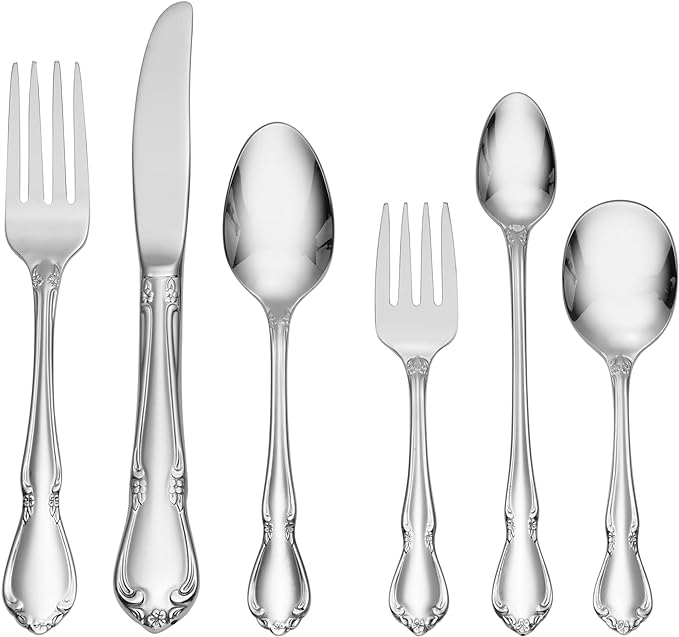 Oneida Chateau 6-Piece Flatware Set stainless steel - Child Progress Birthday Gift