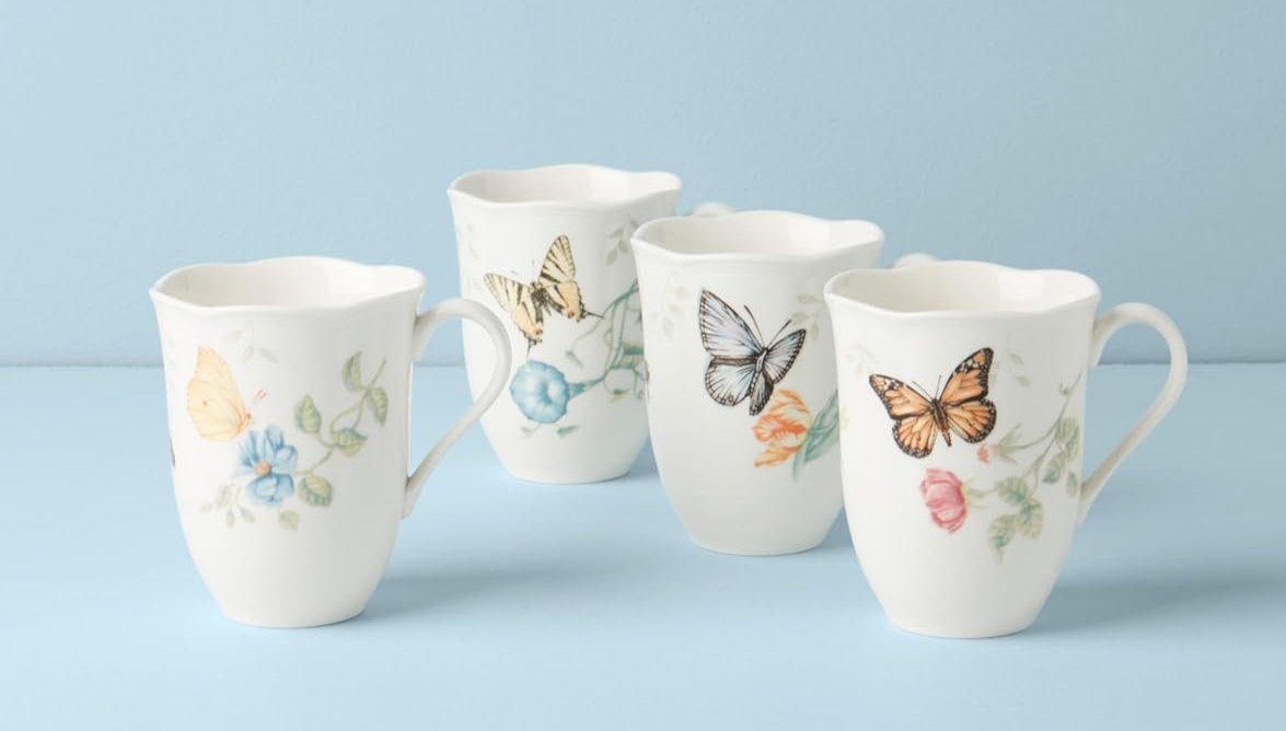 Lenox Butterfly Meadow mug set of 4 assorted