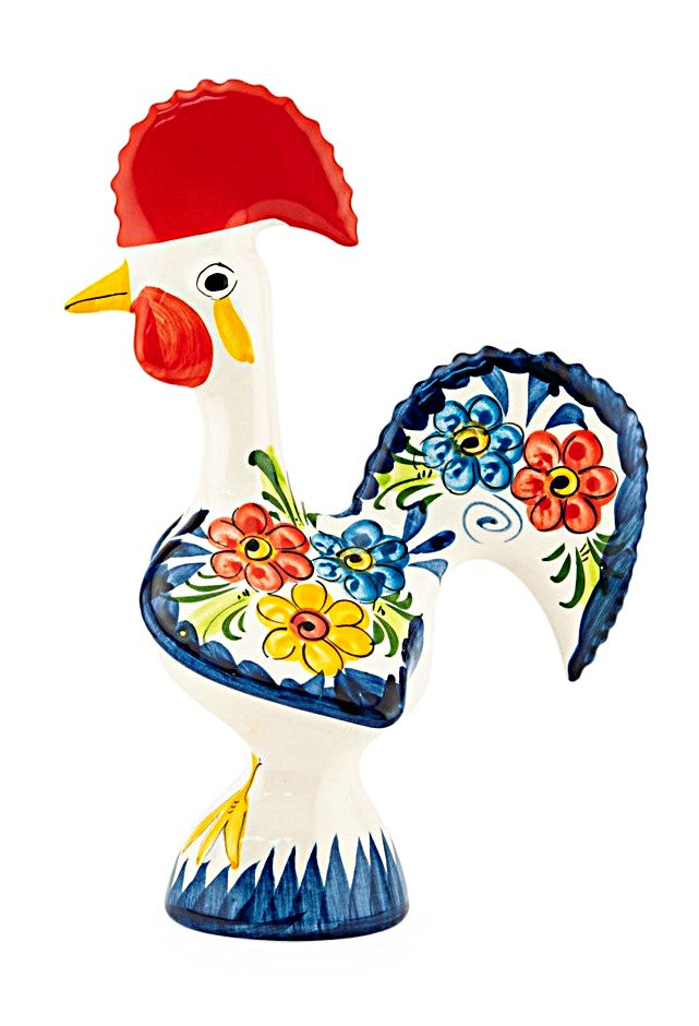 Good Luck Rooster 13" Ceramic Figurine Hand Made & Painted in Barcelos Portugal