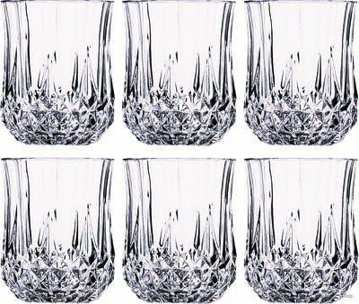 CRISTAL D'ARQUES PARIS Longchamp Double Old Fashioned Crystal Whisky Glass - Set of 6 (320 ml)