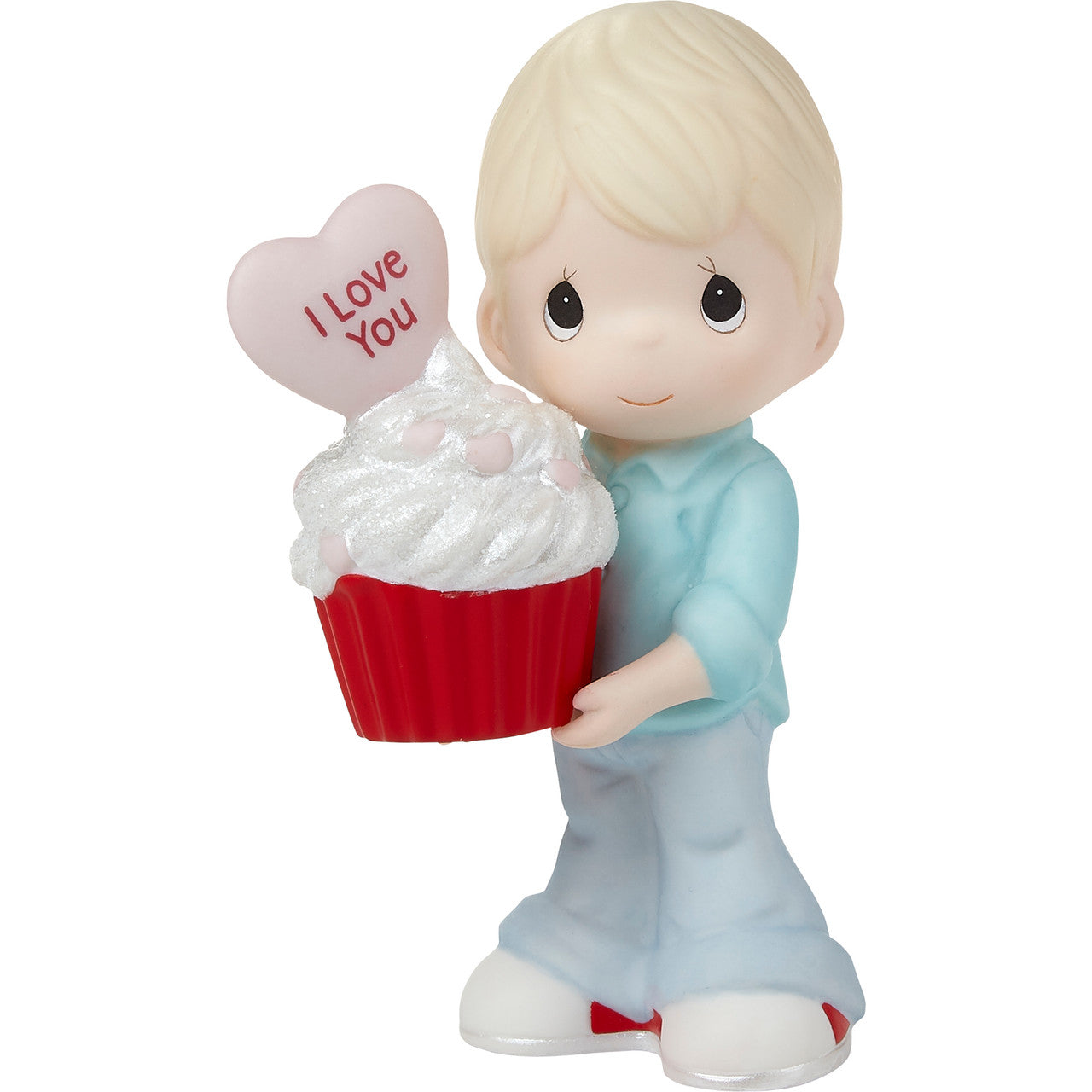 Precious Moments 'You bake me happy' Boy holding cupcake Blonde
