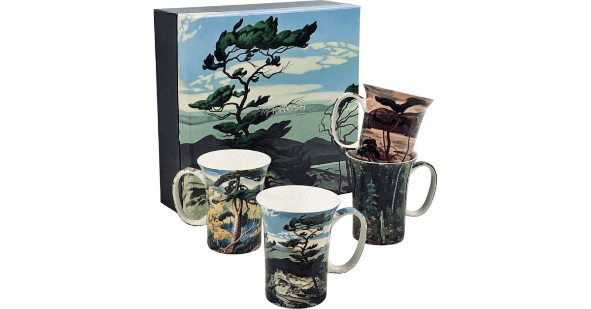 Group of Seven 4 Mugs, bone china from the McIntosh collection