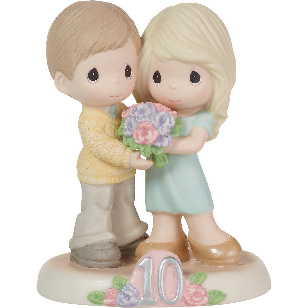 Precious Moments 10th Anniversary Couple (Ten sweet years together) porcelain figurine