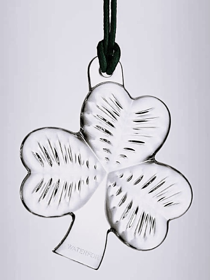 Waterford Shamrock Crystal Holiday Ornament Cloverleaf
