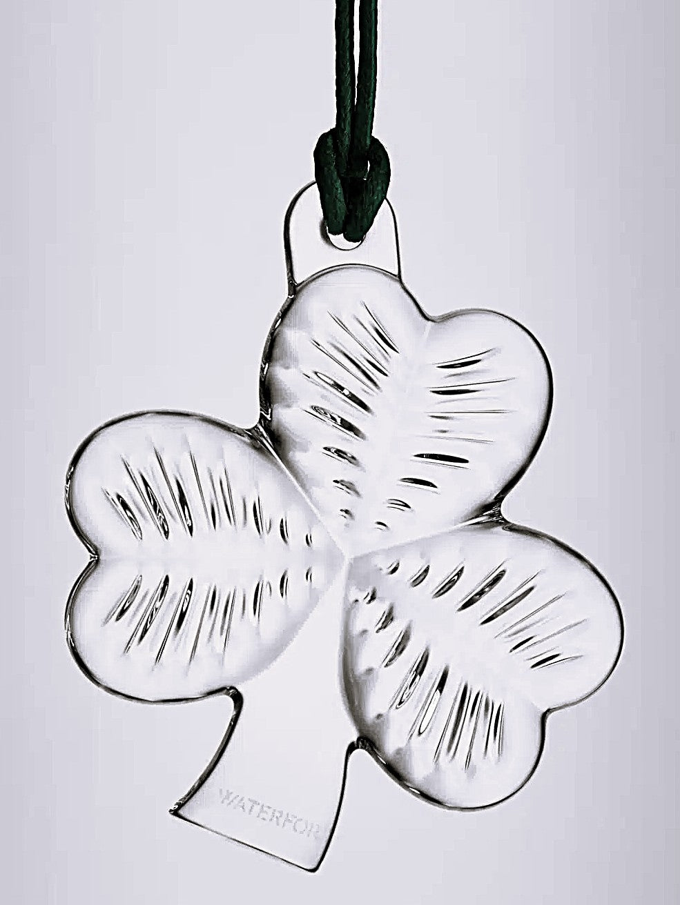 Waterford Shamrock Crystal Holiday Ornament Cloverleaf