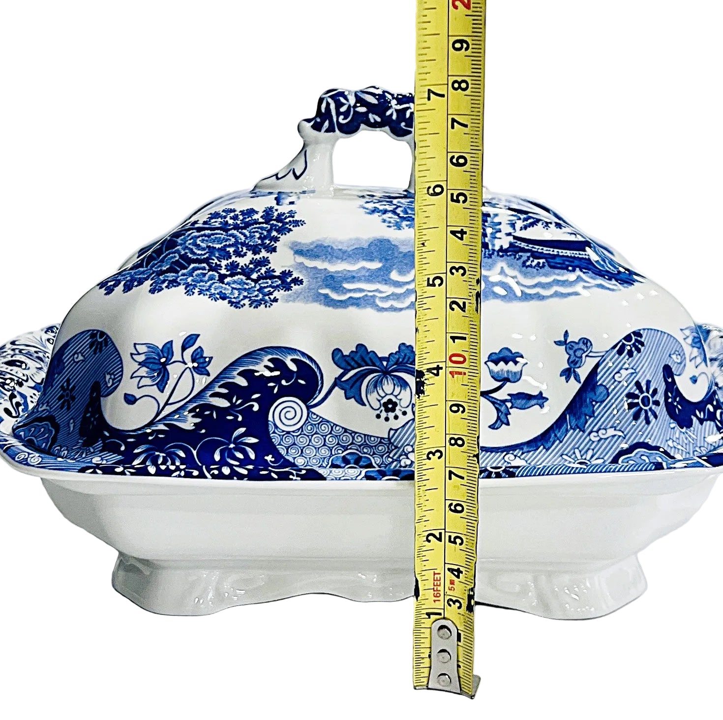 Spode Blue Italian Covered Vegetable Dish Porcelain 12" = 30cm