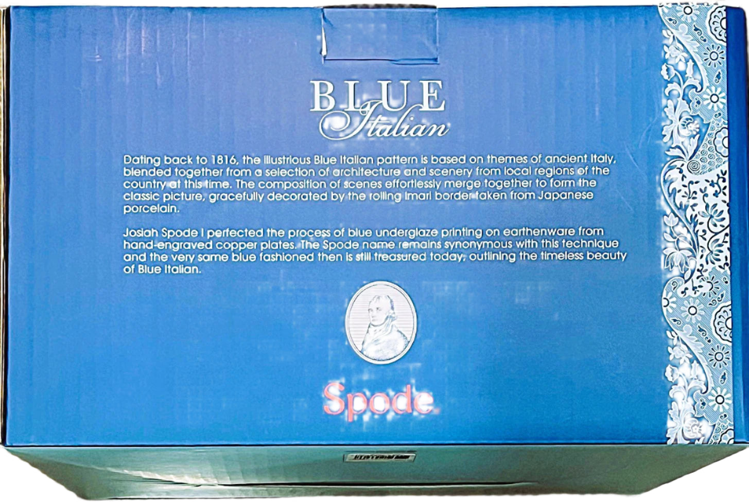 Spode Blue Italian Covered Vegetable Dish Porcelain 12" = 30cm