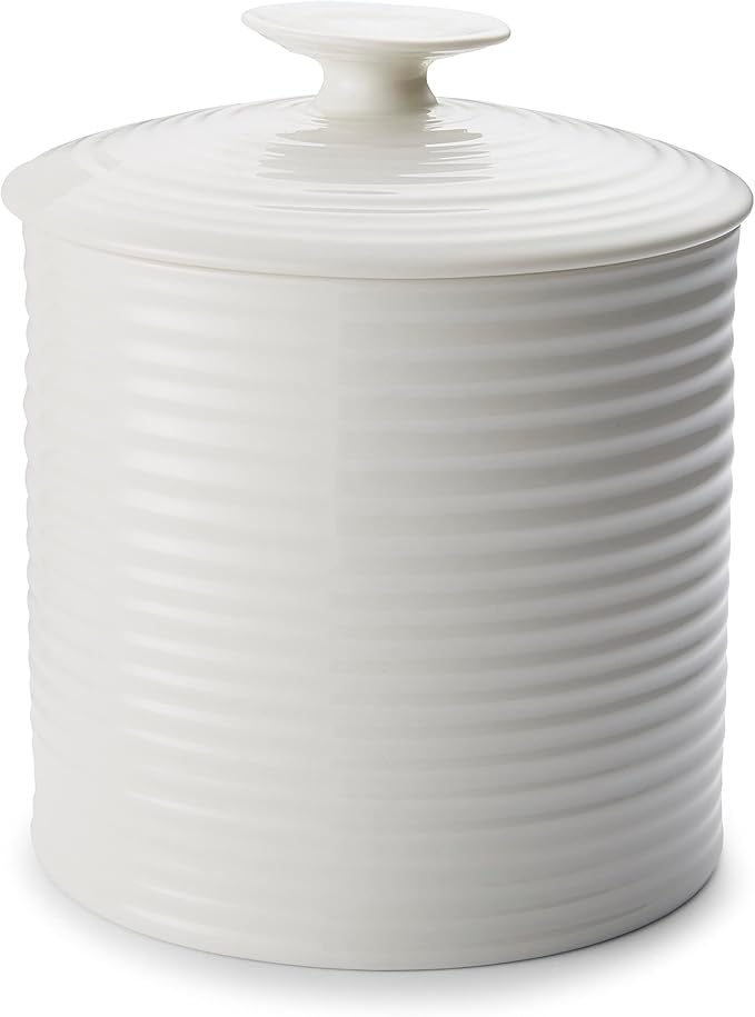 Portmeirion Sophie Conran White Large Canister 80 Ounce Food Storage Container with Cover Porcelain Canister