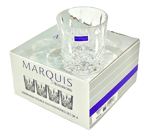 Waterford Markham Double Old Fashion set of 4 Crystal 340ML = 11.5-OZ Marquis Collection
