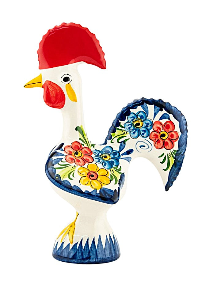 Good Luck Rooster 11.25" Ceramic Figurine Hand Made & Painted in Barcelos Portugal