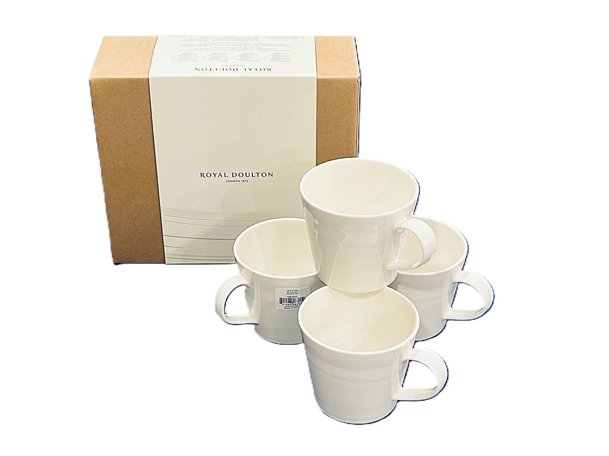 Royal Doulton 1815 Pure Mugs White Set of 4, 13.5-OZ