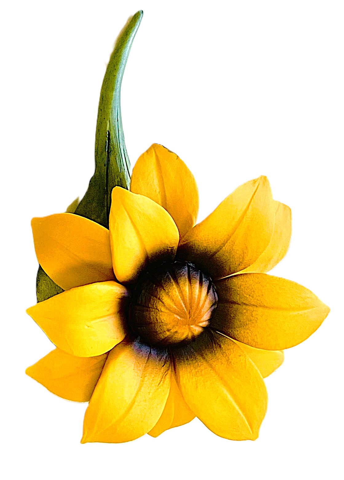 Sunflower Original Capodimonte Porcelain Flower Hand Made and Painted in Capodimonte ITALY