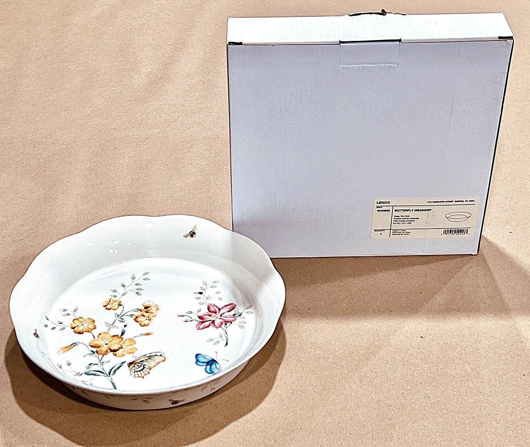 Lenox Butterfly Meadow Pie Dish porcelain 24cm - 9.5"