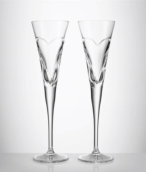 Waterford Wishes Love & Romance Toasting Flute Pair 4.5oz