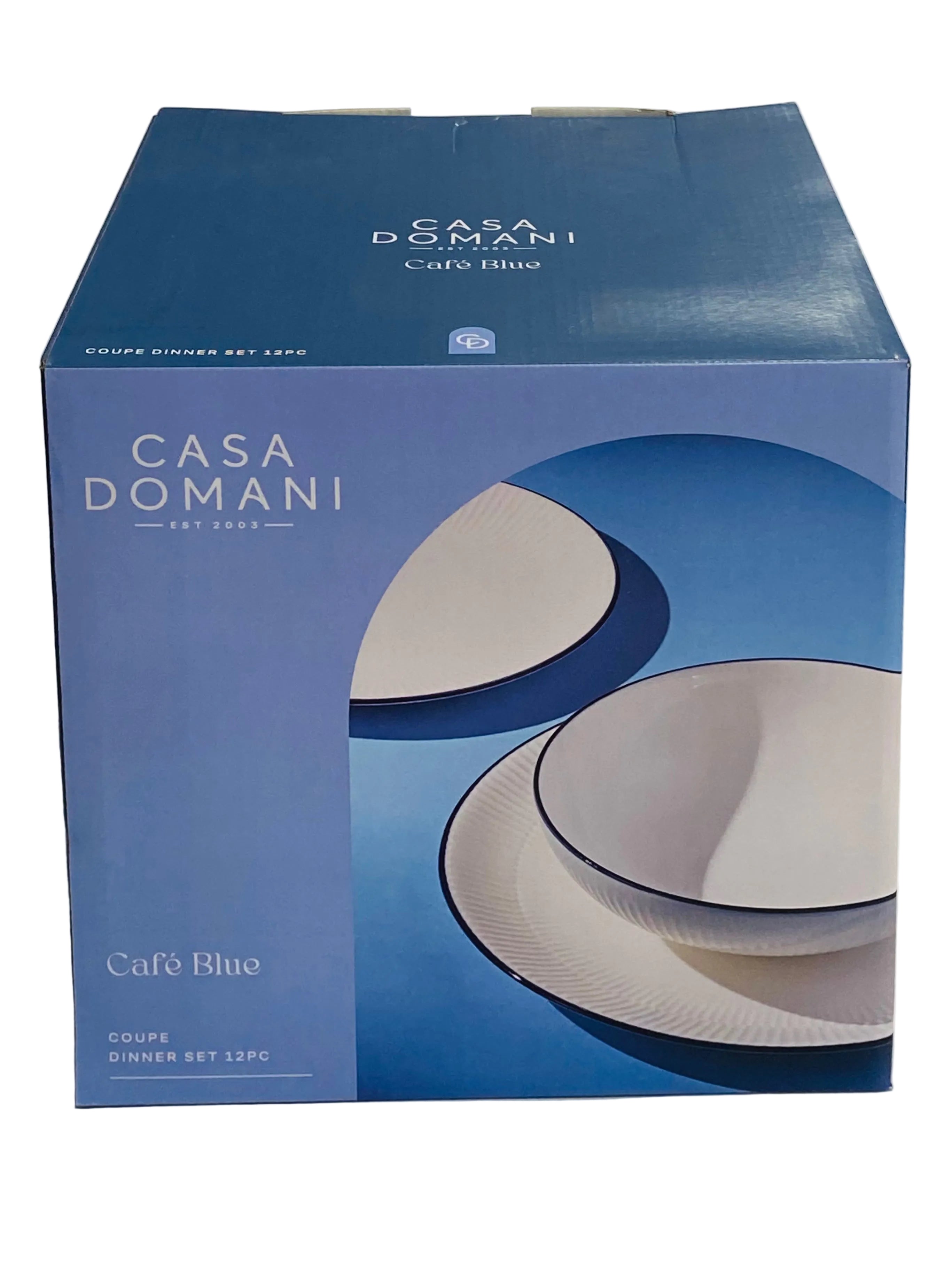 Cafe Blue Dinnerware 12 piece set Porcelain by Casa Domani