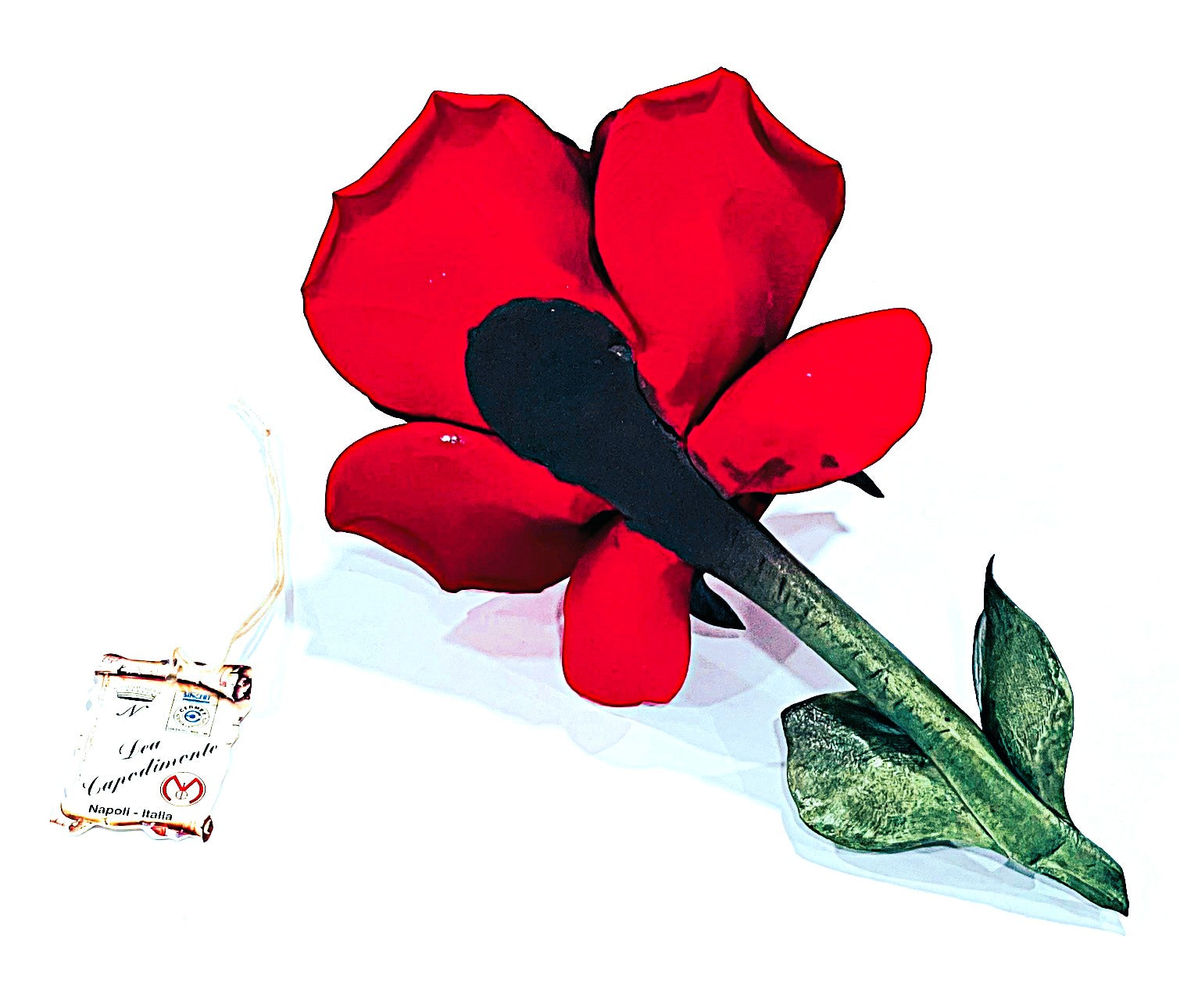 Red Rose Original Capodimonte Hand Made Porcelain In Capodimonte Italy