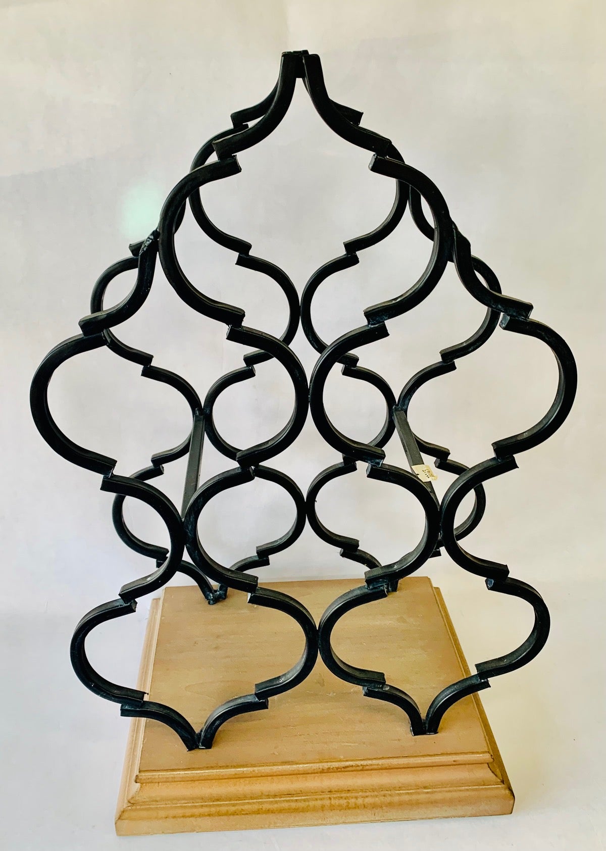 Wine Rack Metal and Wood Base 8.5"deep X 10"wide X 18"tall