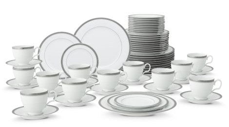 Noritake Charlotta Platinum Dinner set 60 Piece porcelain