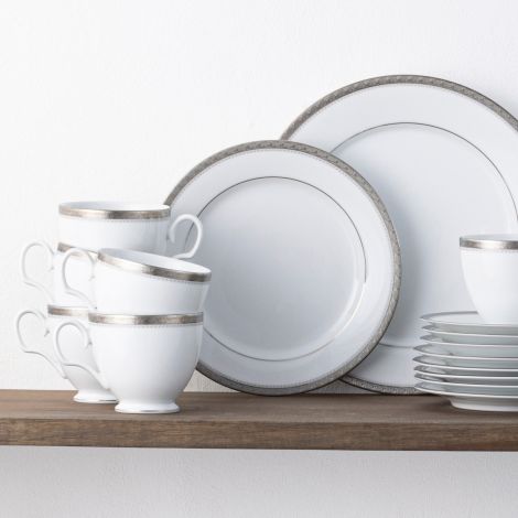 Noritake Charlotta Platinum Dinner set 60 Piece porcelain