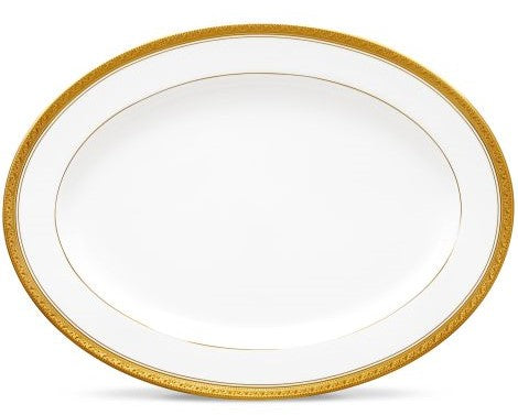 Noritake Crestwood Gold 50 piece Dinnerware set, service for 8 fine Porcelain
