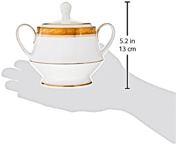 Noritake Crestwood Gold Sugar Bowl with Cover 10-oz.