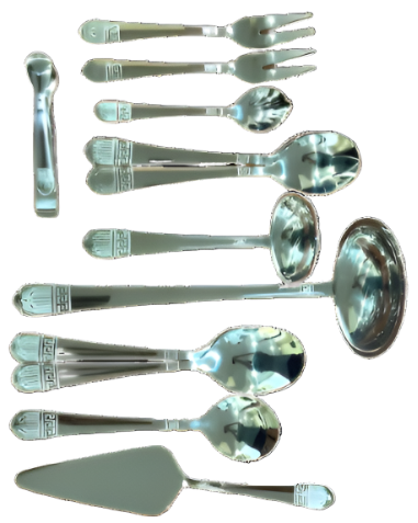 Flatware 78 Piece Set 18/10 Stainless Steel Venus from Carl Weill, Service for 12 people include 12 serving piece set