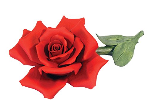 Red Rose Velvet Original Capodimonte 7" Hand Made in Italy
