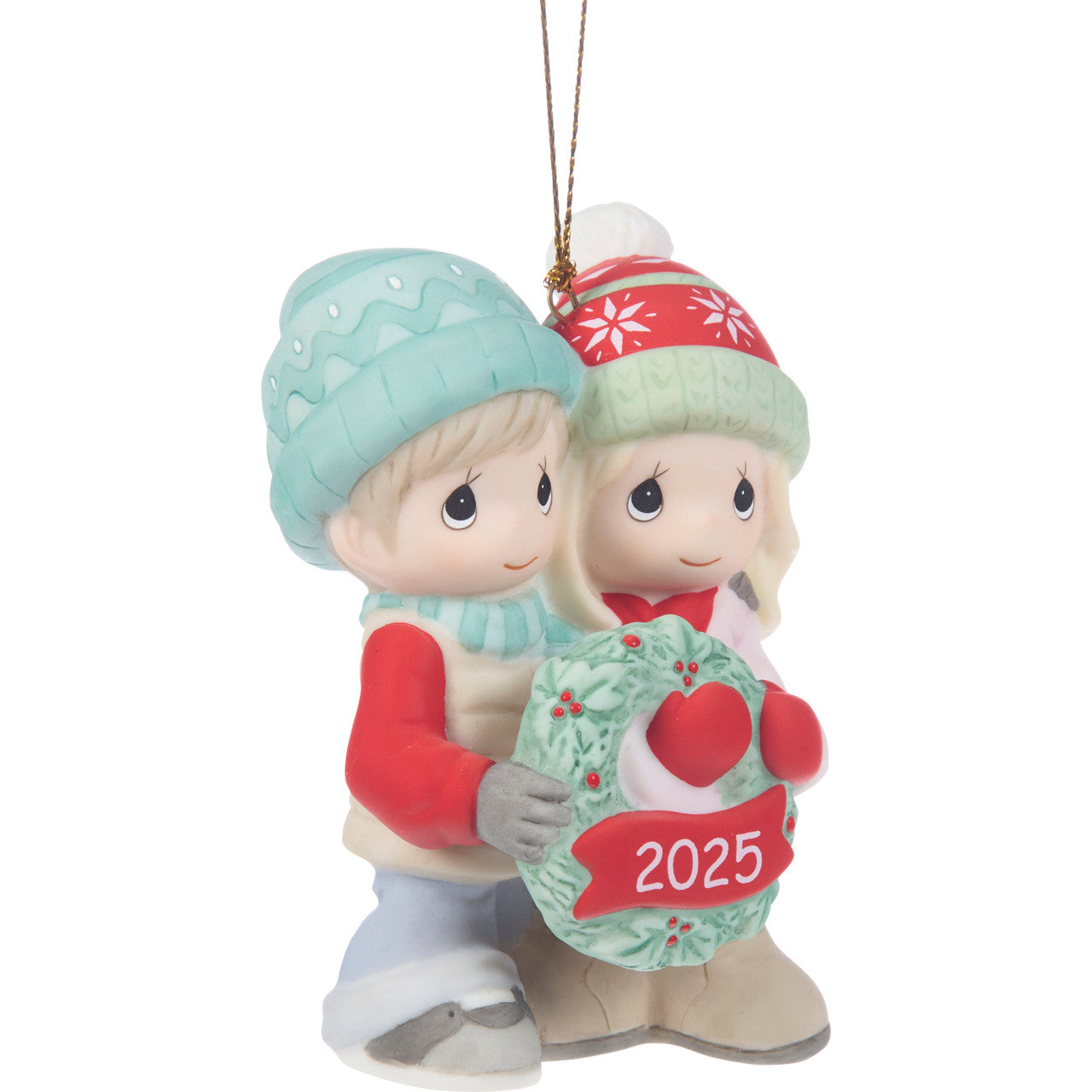 Precious Moments 251004 Our First Christmas Together 2025 Dated Couple Bisque Porcelain Ornament