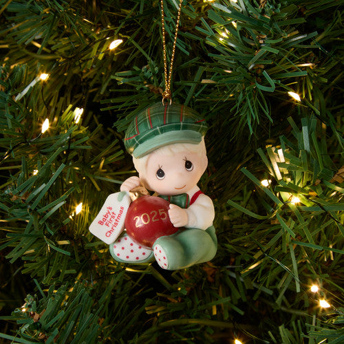 Precious Moments Baby’s First Christmas 2025 Dated Boy Holiday Porcelain Ornament