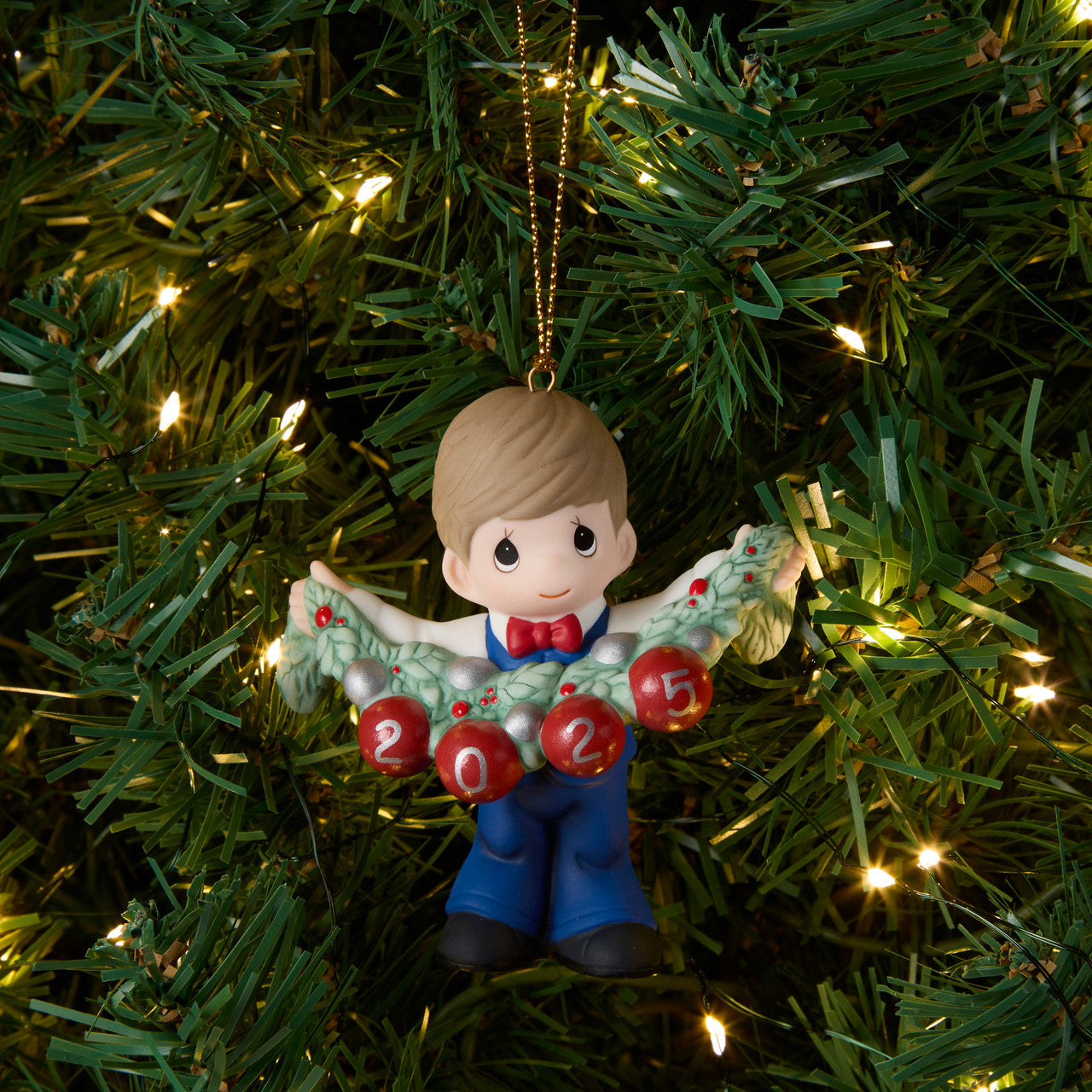 Precious Moments Deck The Halls 2025 Dated Boy Porcelain Ornament