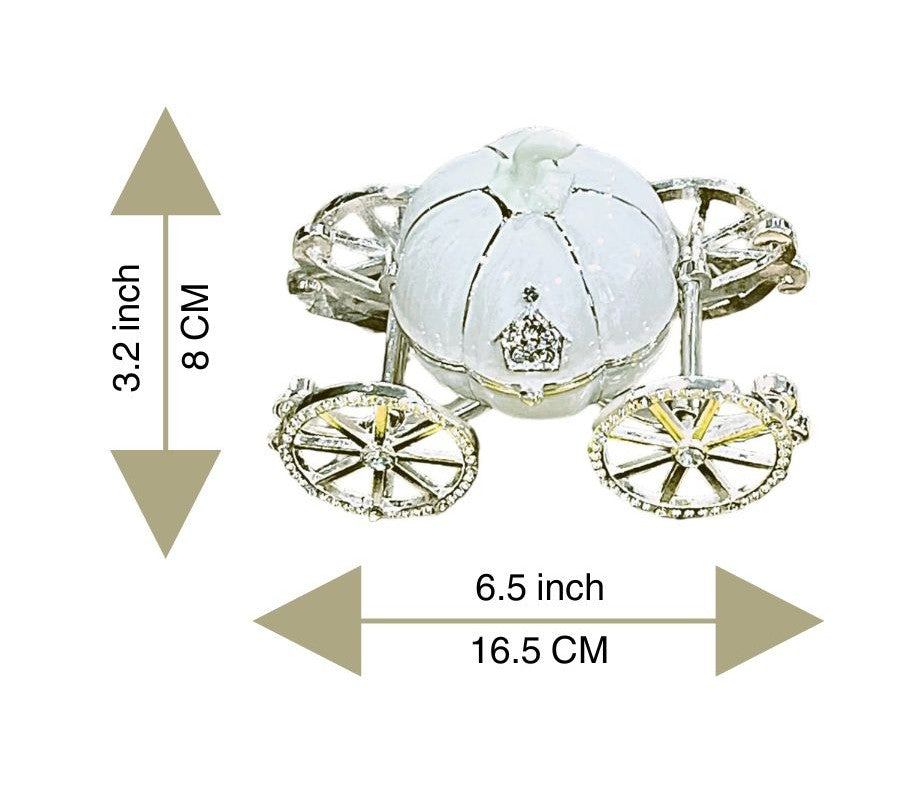 Jewelry Box Pumpkin 6.5 inch Coach/Carriage with Crystals