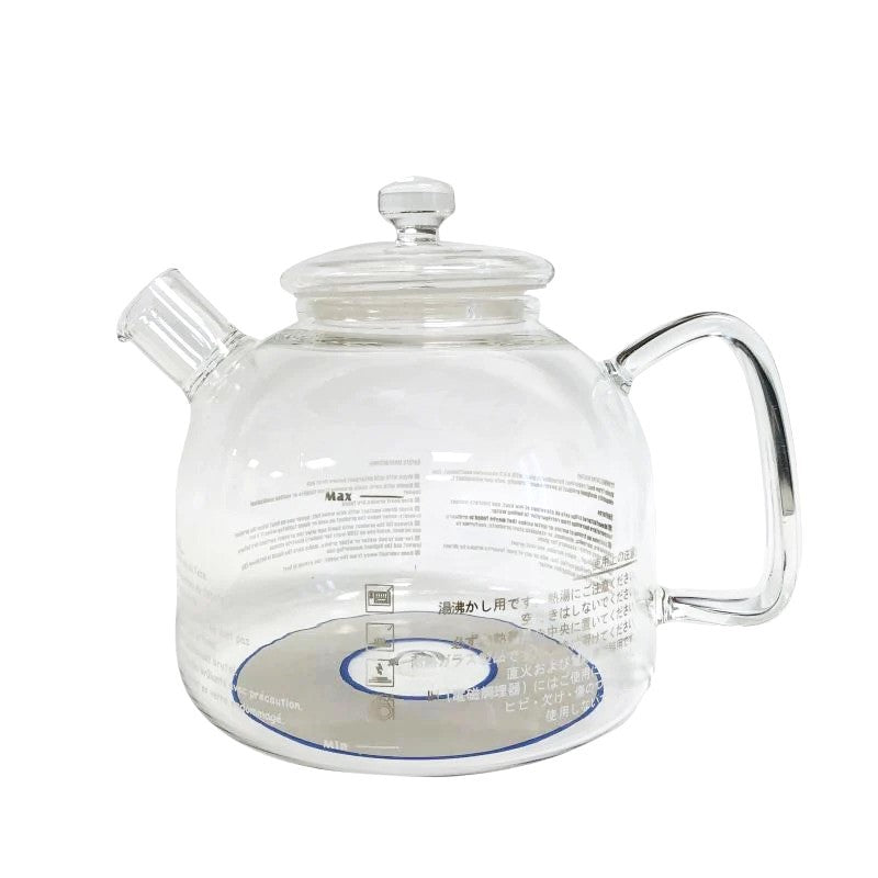 Teapot Glass 1.8 Liter Safe for stove top for boiling water