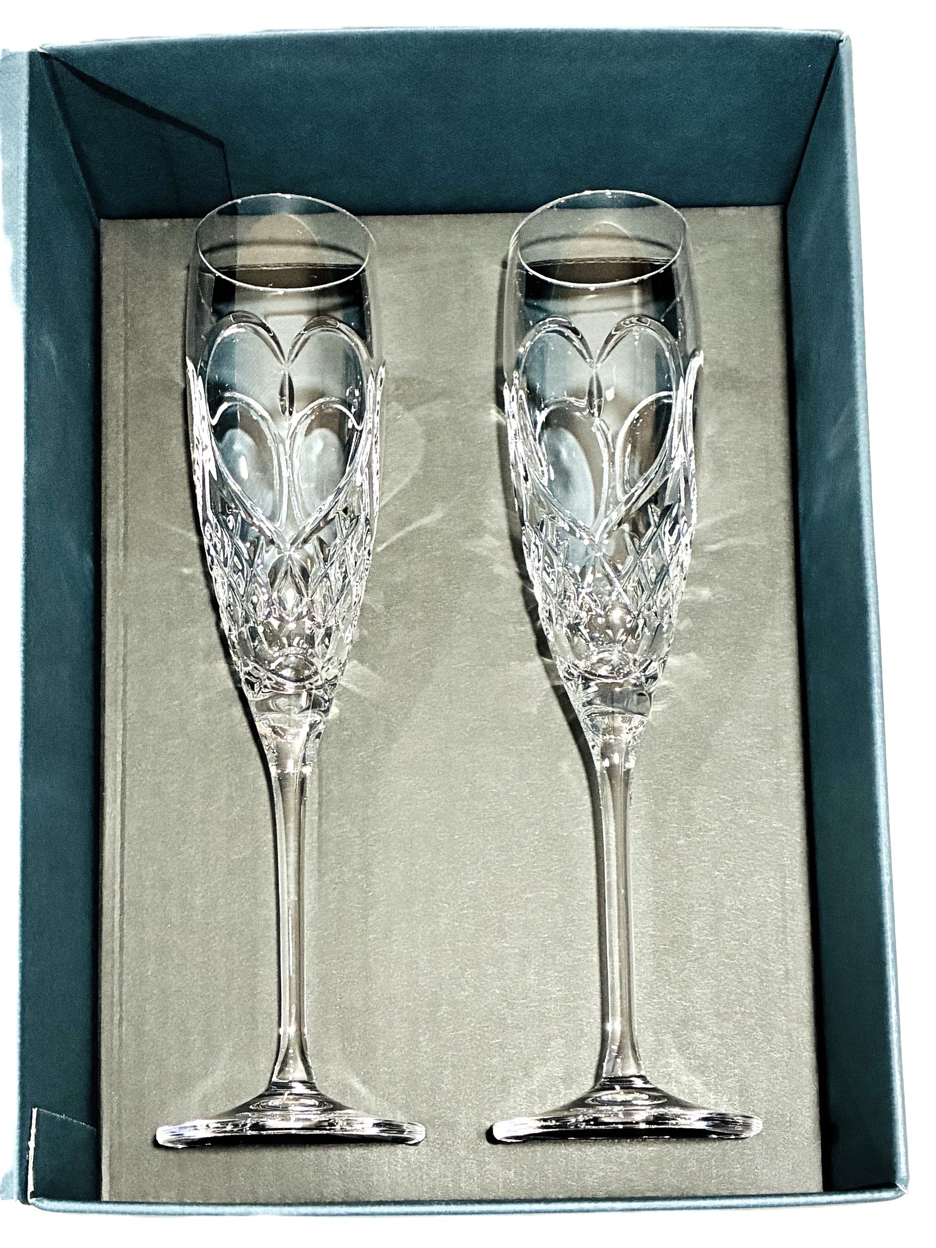 Waterford Love True Love Crystal Toasting Flute Pair
