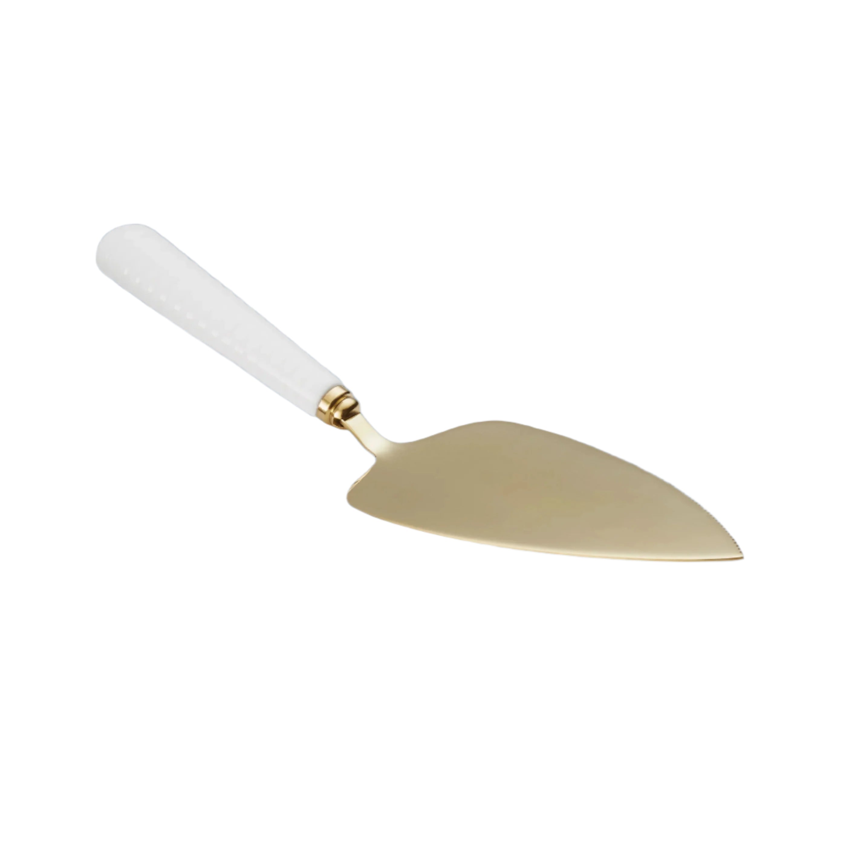 Portmeirion Sophie Conran Gold Cake Server 10 Inch Wedding Cake Cutter for Cakes, Pies, and Desserts