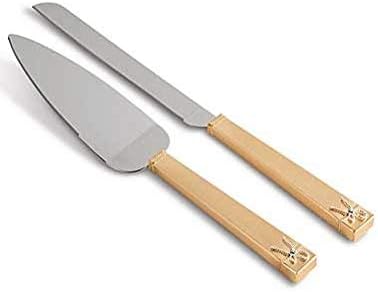 Vera Wang Love Knots Cake Knife and Server Set Gold by Wedgwood