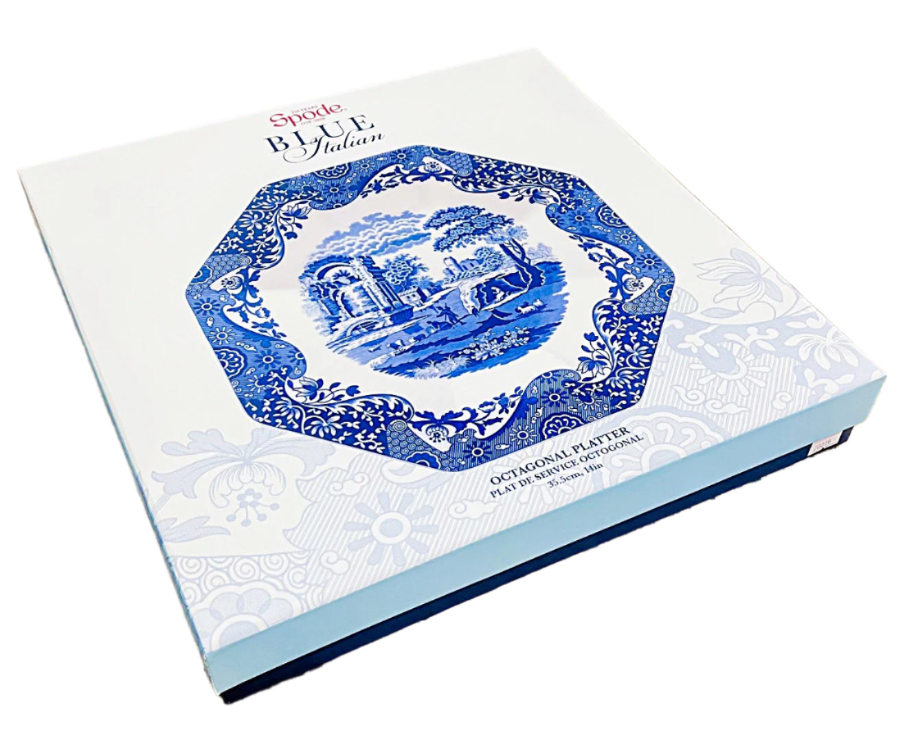 Spode Blue Italian Octagonal Platter 14" Porcelain