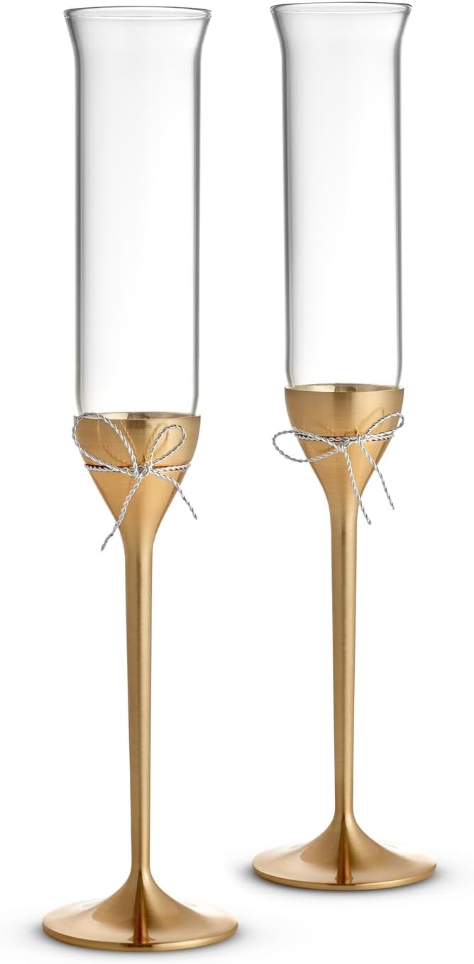 Vera Wang Love Knots Toasting Flute Pair, Gold by Wedgwood
