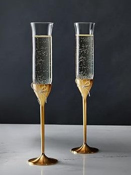 Vera Wang Love Knots Toasting Flute Pair, Gold by Wedgwood