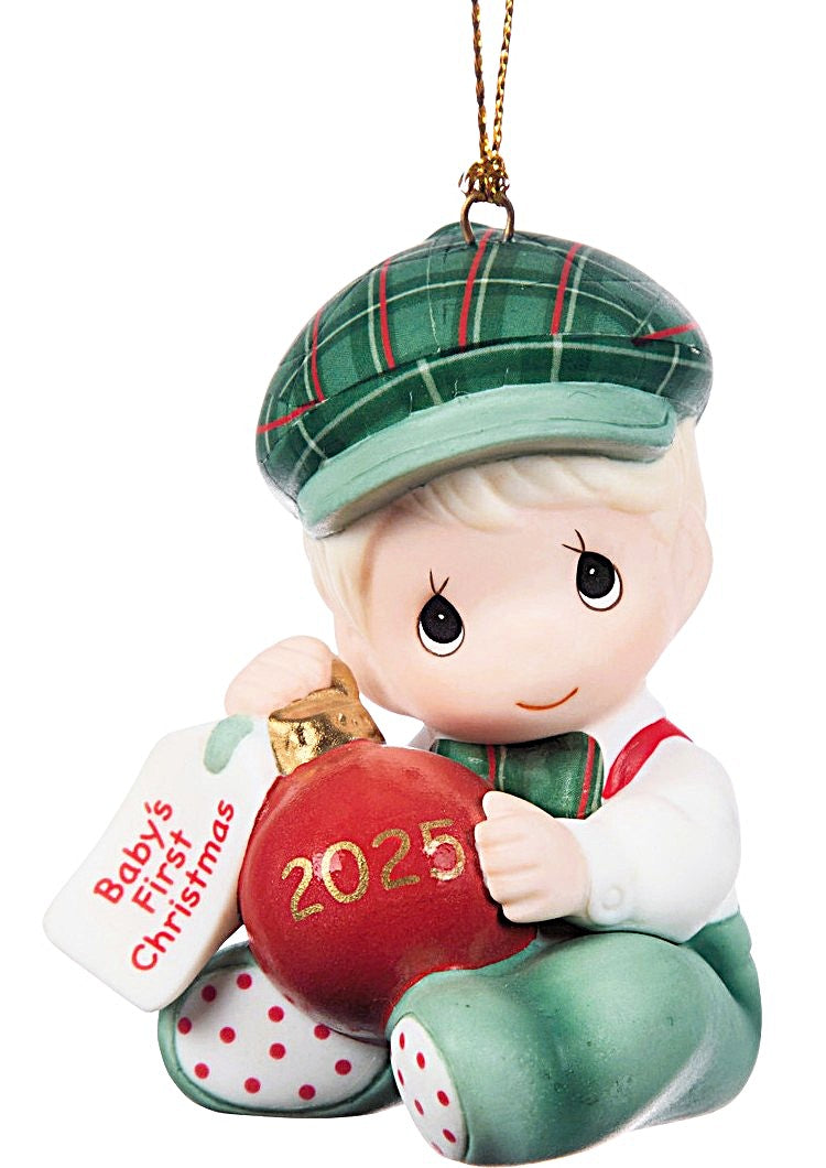 Precious Moments Baby’s First Christmas 2025 Dated Boy Holiday Porcelain Ornament