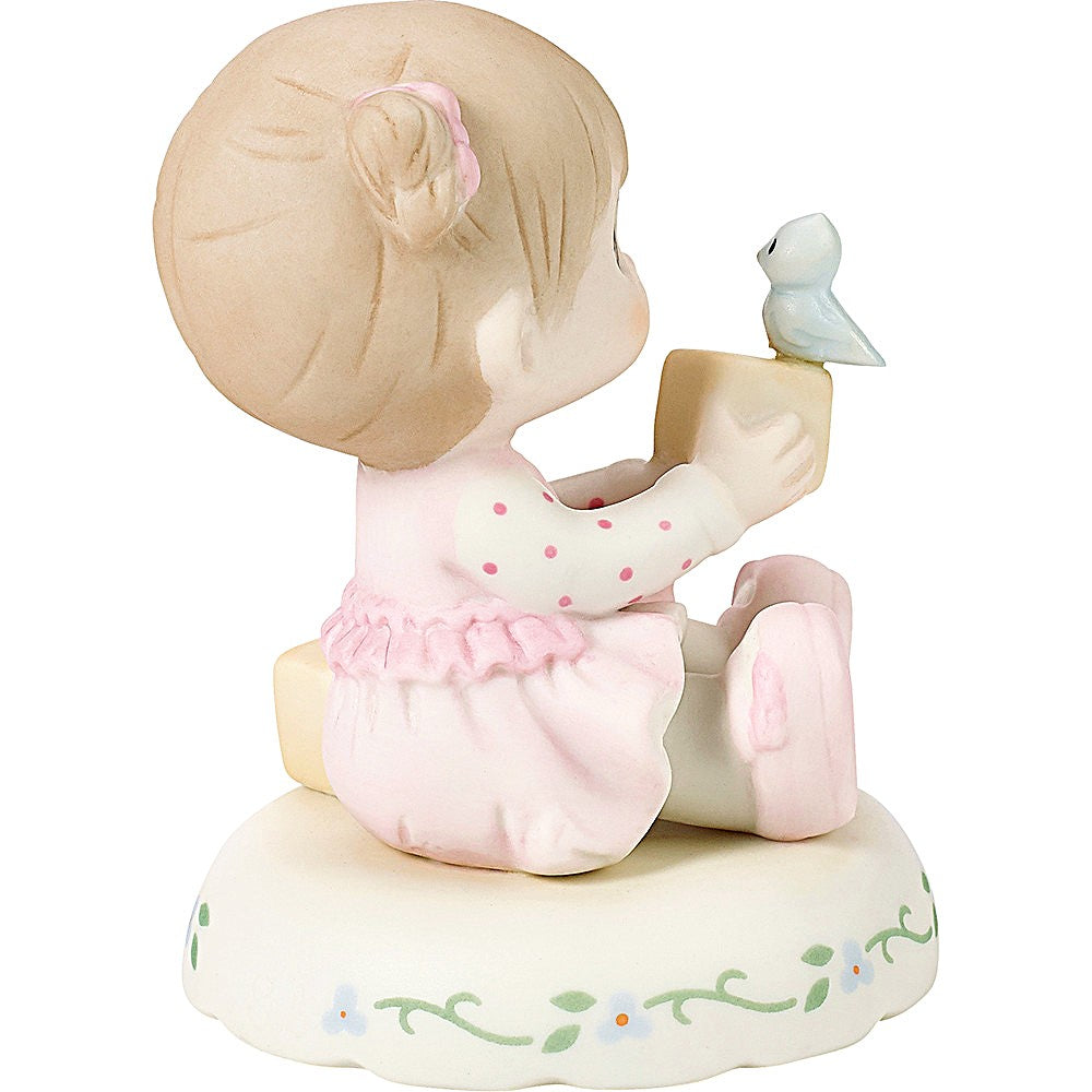 Precious Moments Age 2 Birthday Gifts, Girl Brunette Growing in Grace, Porcelain Figurine