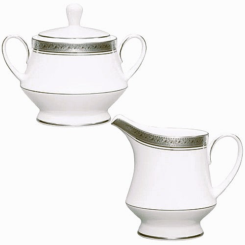 Noritake Crestwood Platinum Cream and Sugar set