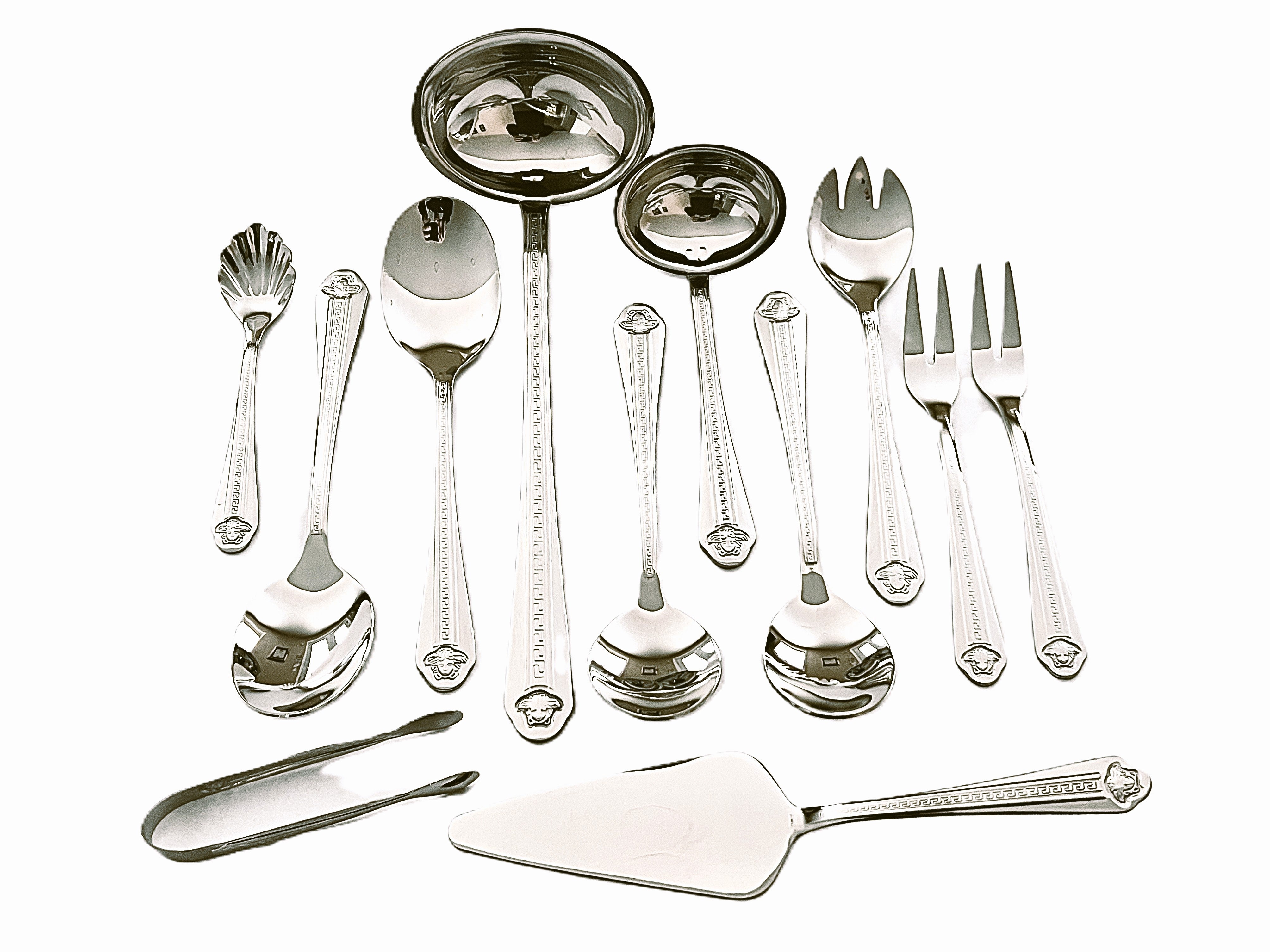 Flatware 78 Piece Set cutlery 18/10 Stainless Steel Versalion from Carl Weill, Service for 12 people include 12 serving piece set