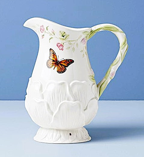 Lenox Butterfly Meadow Pitcher Floral porcelain 60-ounce volume