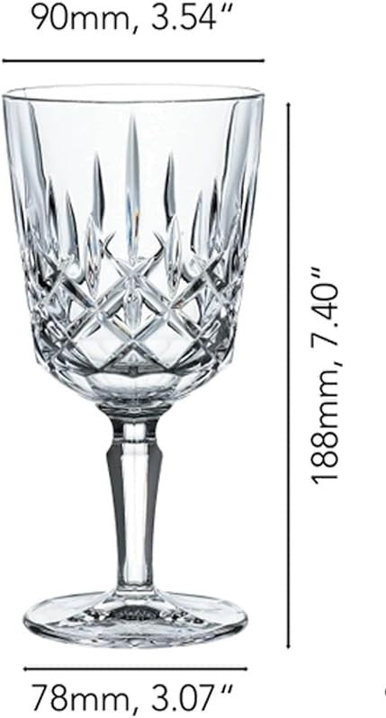 Nachtmann Noblesse Crystal Wine Stems, Set of 4, Made of Crystal Glass 12-OZ. 355-ML 7.25”tall