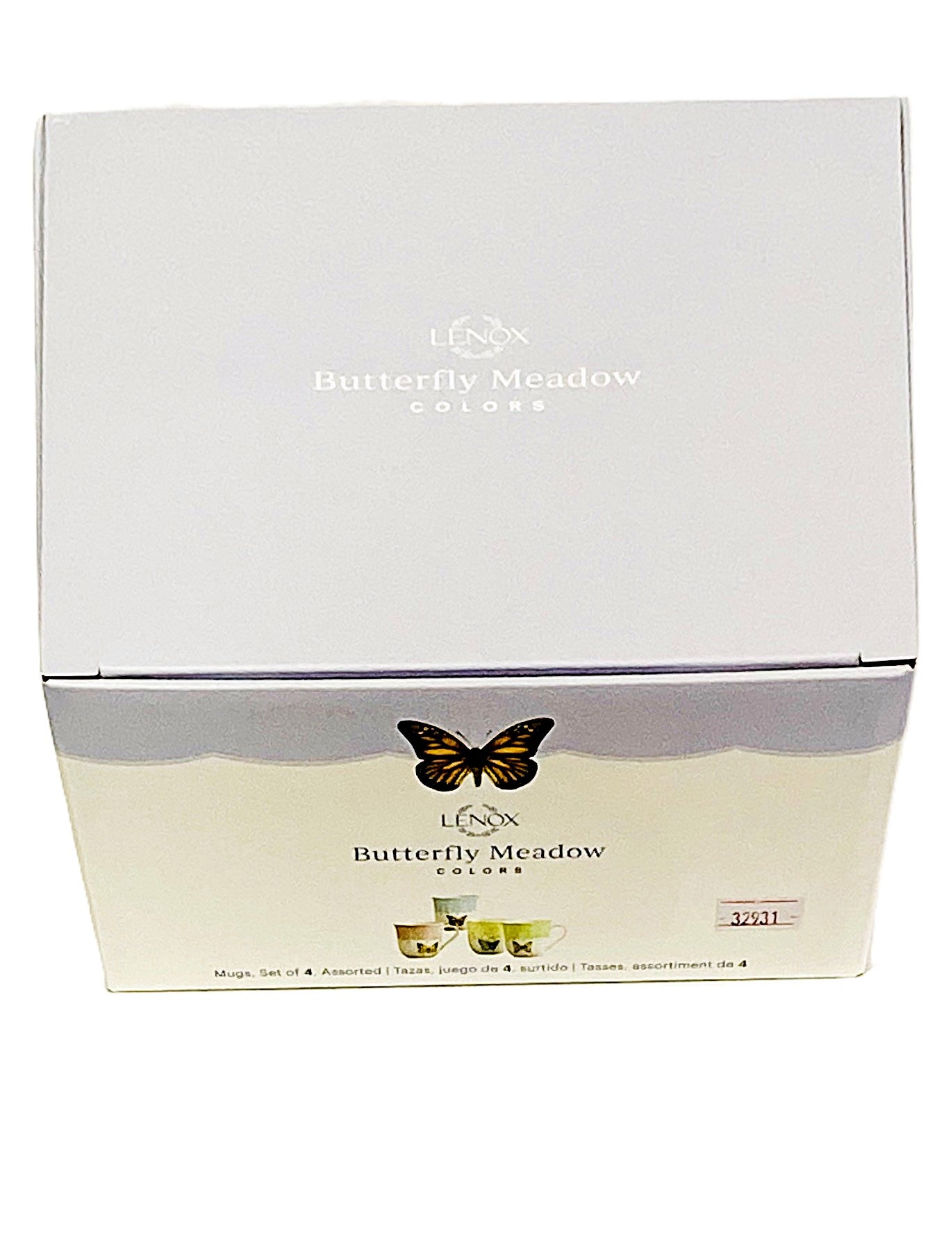 Lenox Butterfly Meadow colors 4 Mugs fine porcelain