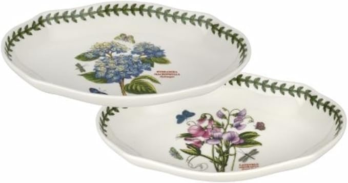 Botanic Garden By Portmeirion Pickle Dish 8.5" X 5.5" set of 2 Porcelain assorted motif