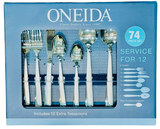 Oneida Madeline flatware 74 piece cutlery set stainless steel